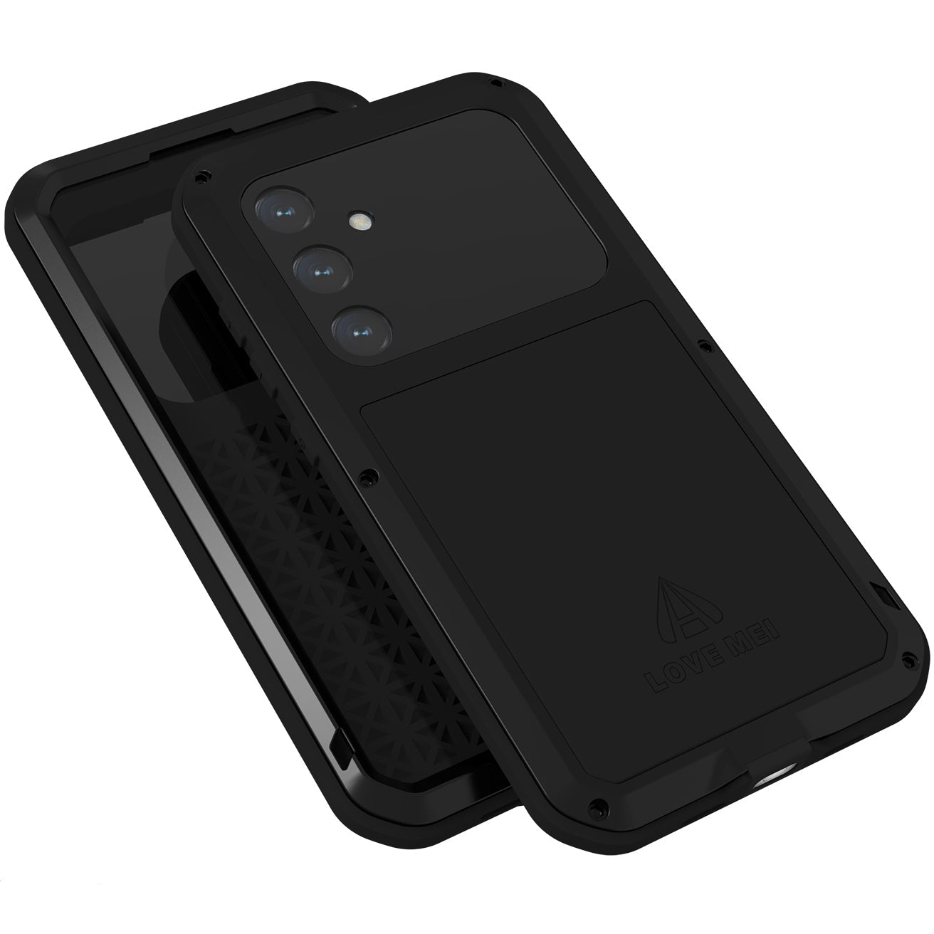 Handyhülle für Galaxy S25 Plus, Love Mei Powerful mit Glas, Schwarz