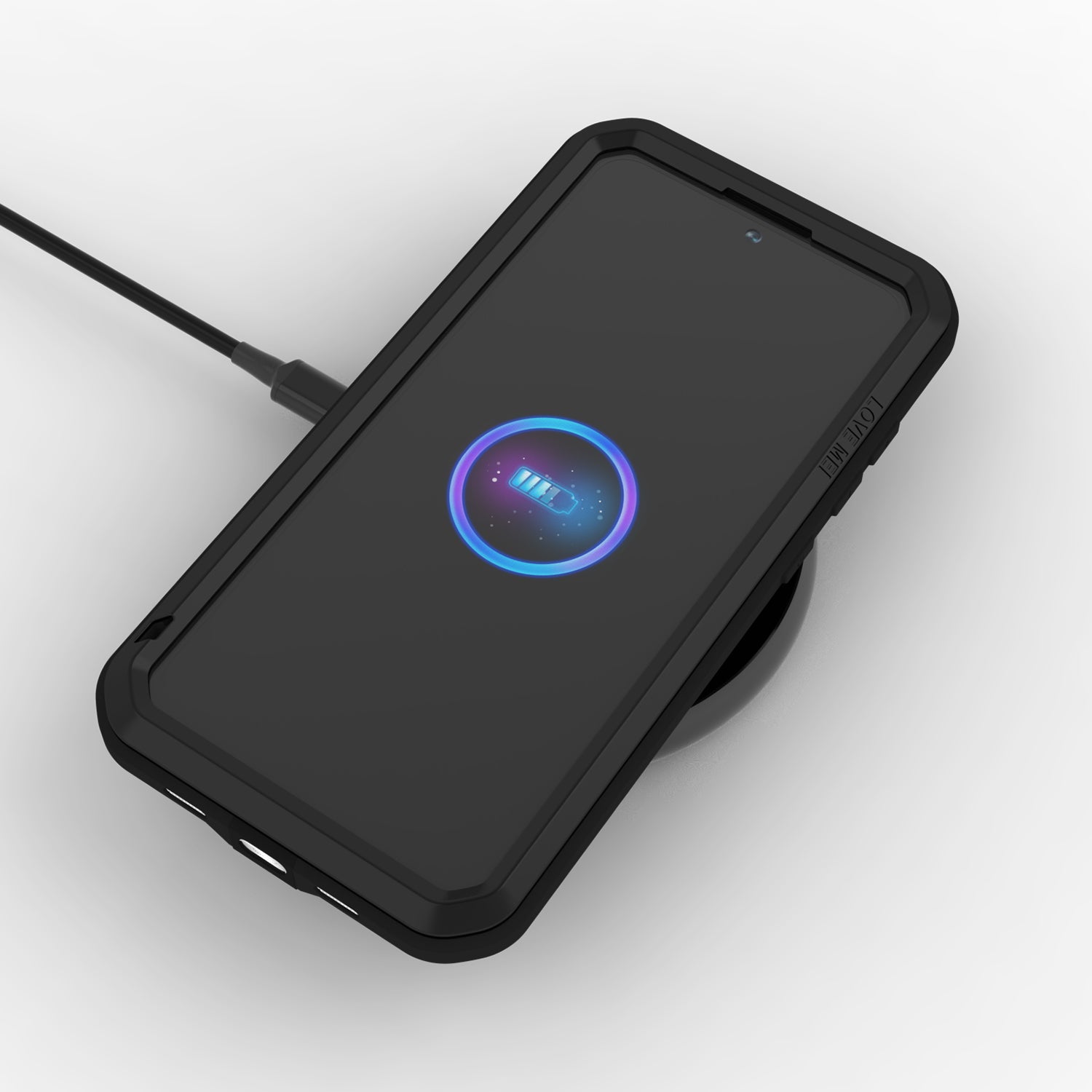 Handyhülle für Galaxy S25 Plus, Love Mei Powerful mit Glas, Schwarz