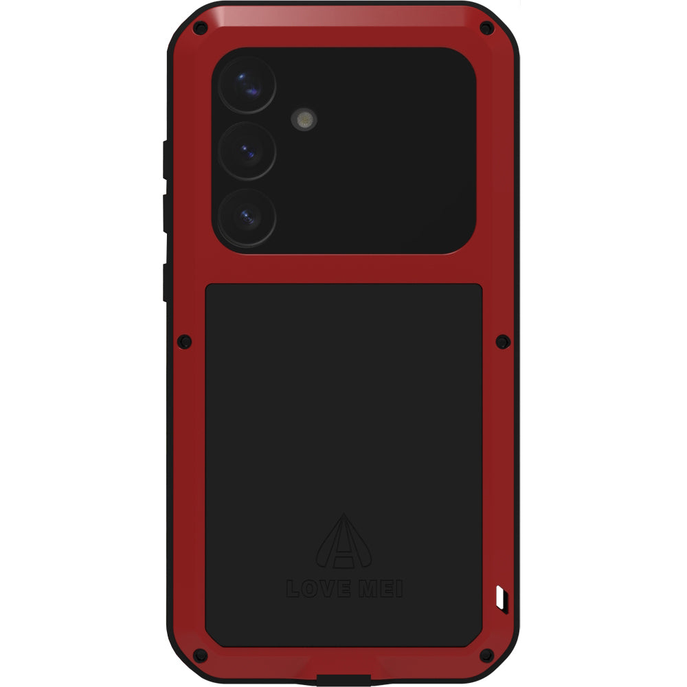 Handyhülle für Galaxy S25 Plus, Love Mei Powerful mit Glas, Rot