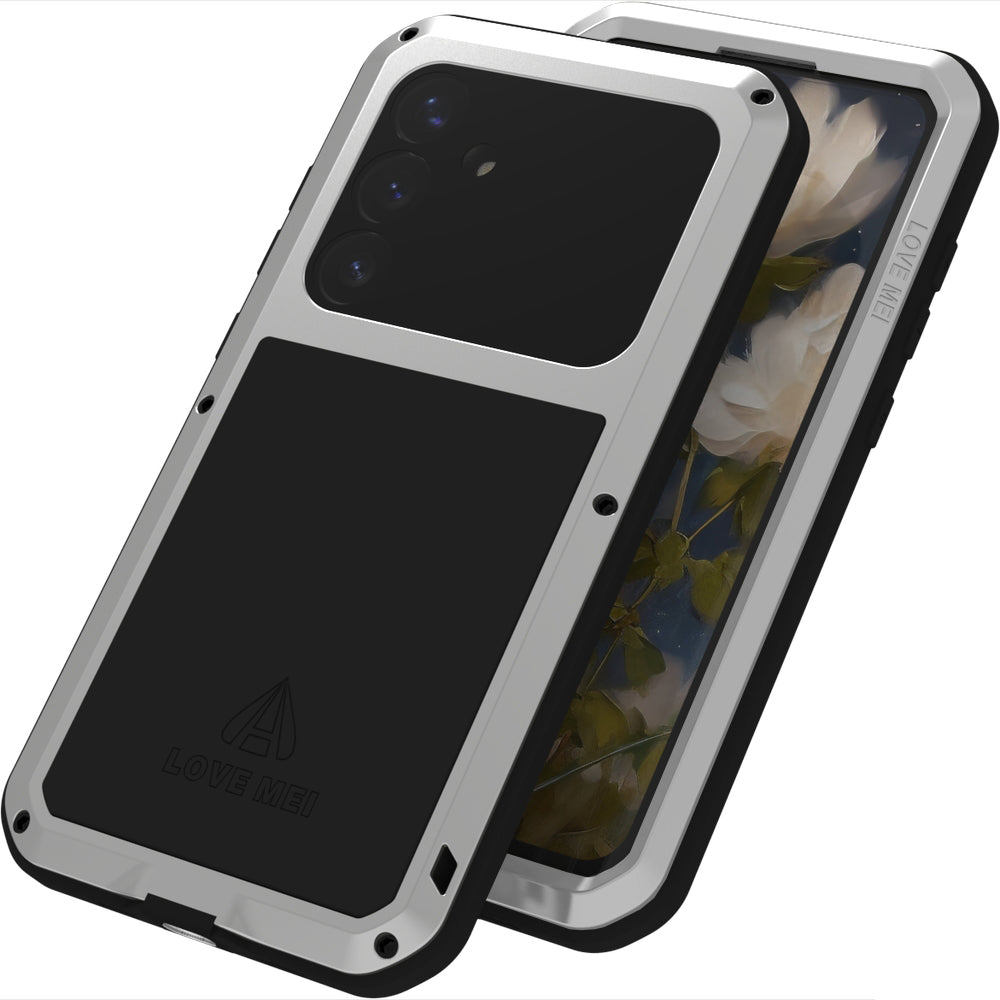 Handyhülle für Galaxy S25 Plus, Love Mei Powerful mit Glas, Silbern