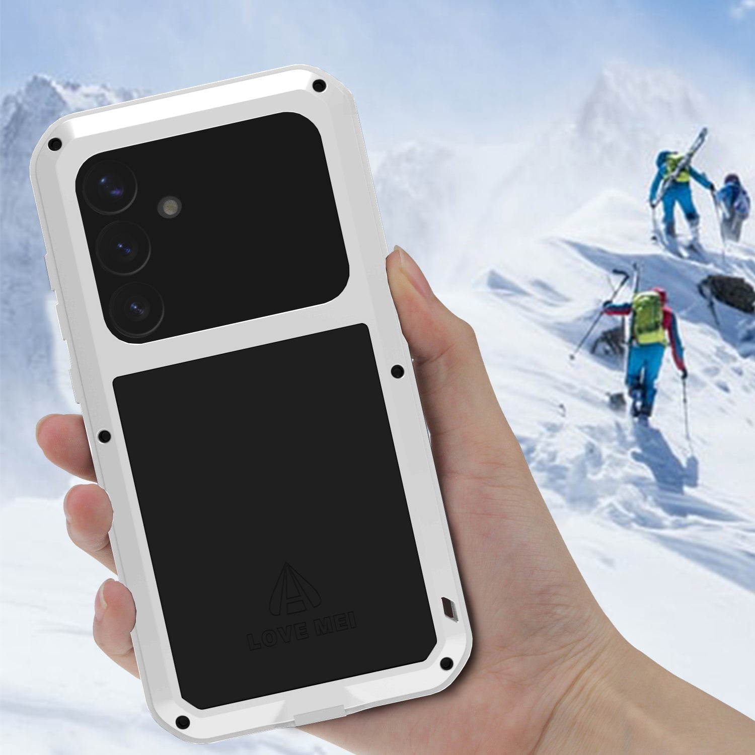 Handyhülle für Galaxy S25 Plus, Love Mei Powerful mit Glas, Silbern