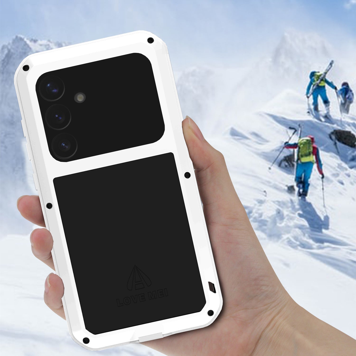 Handyhülle für Galaxy S25 Plus, Love Mei Powerful mit Glas, Weiß