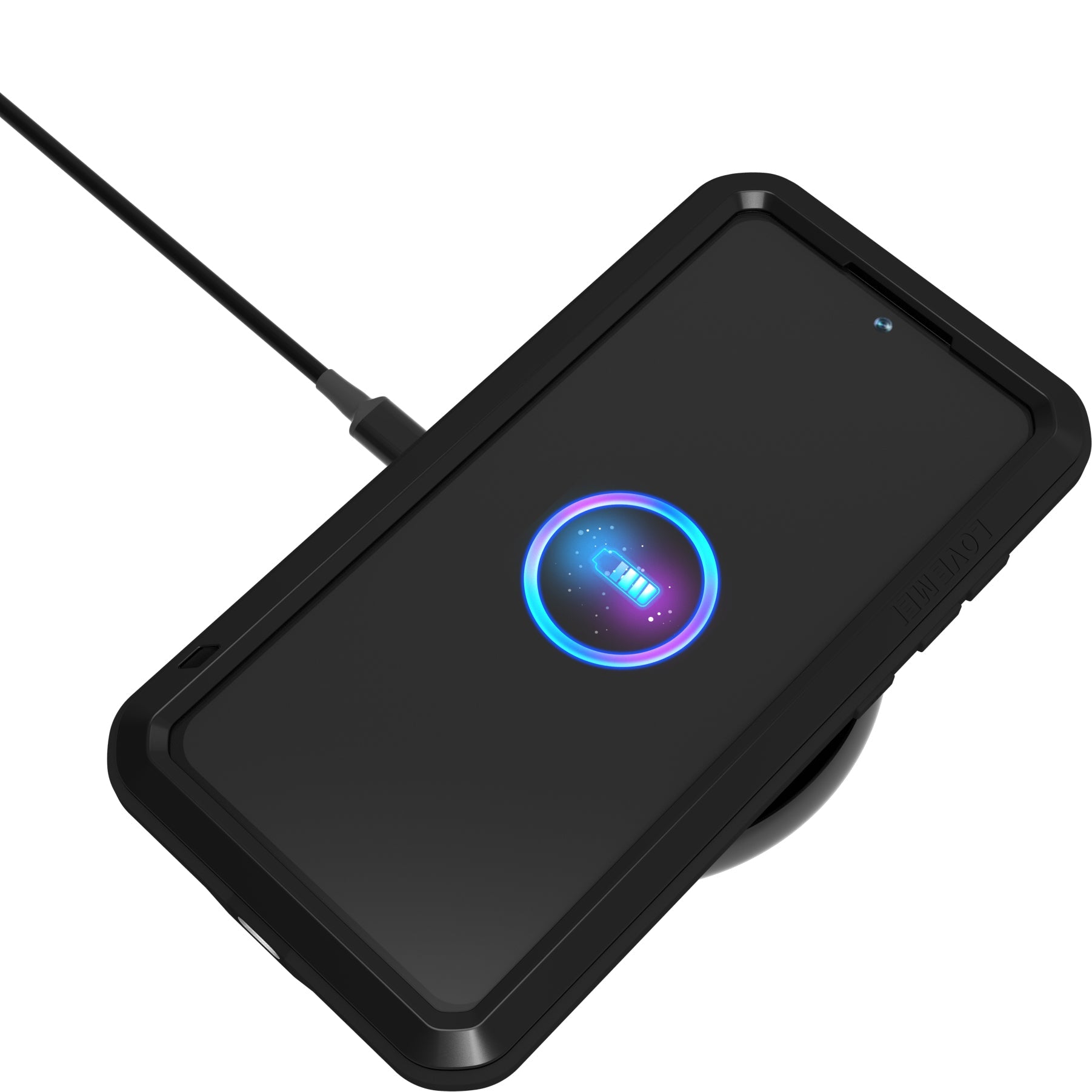Handyhülle für Galaxy S24 FE, Love Mei Powerful mit Glas, Schwarz