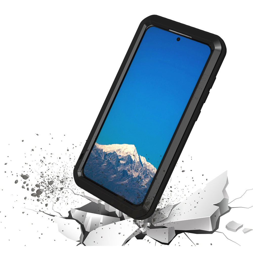 Handyhülle für Galaxy S25 FE, Love Mei Powerful mit Glas, Schwarz