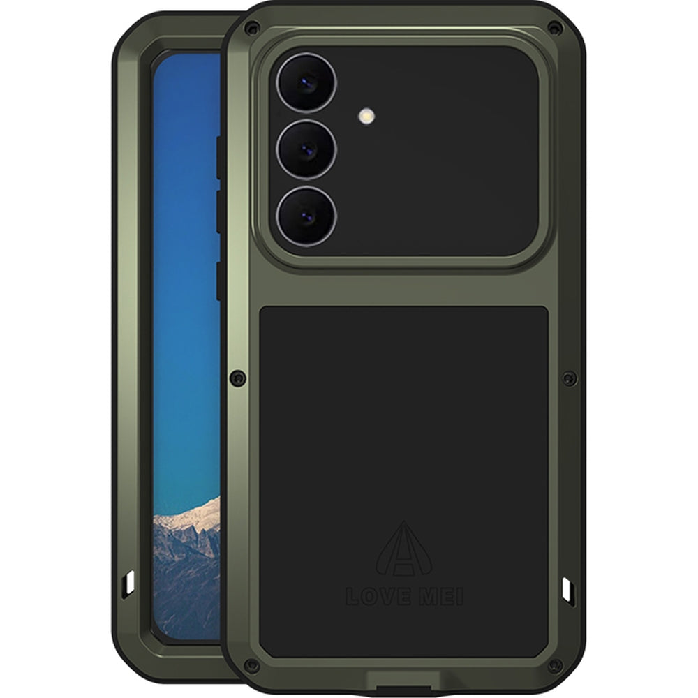 Handyhülle für Galaxy S25 FE, Love Mei Powerful mit Glas, Grün