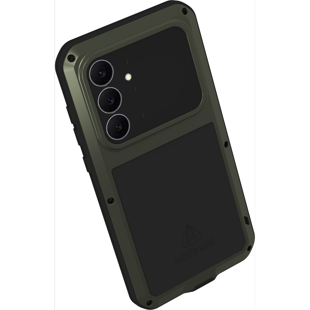 Handyhülle für Galaxy S25 FE, Love Mei Powerful mit Glas, Grün