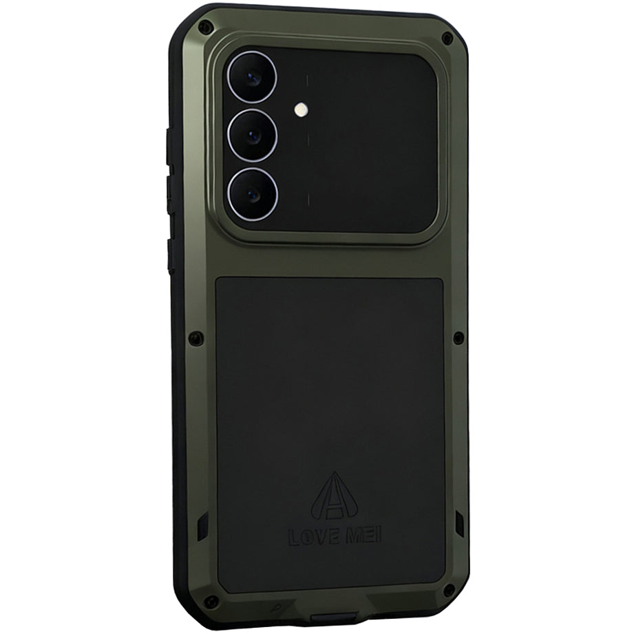 Handyhülle für Galaxy S25 FE, Love Mei Powerful mit Glas, Grün