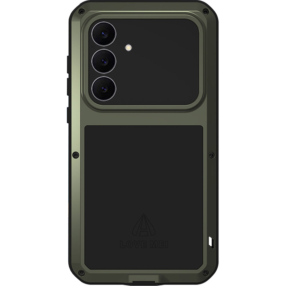 Handyhülle für Galaxy S25 FE, Love Mei Powerful mit Glas, Grün