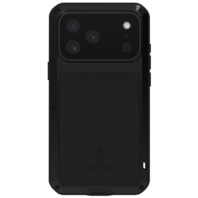 Handyhülle für iPhone 17 Pro Max, Love Mei Powerful mit Glas, Schwarz