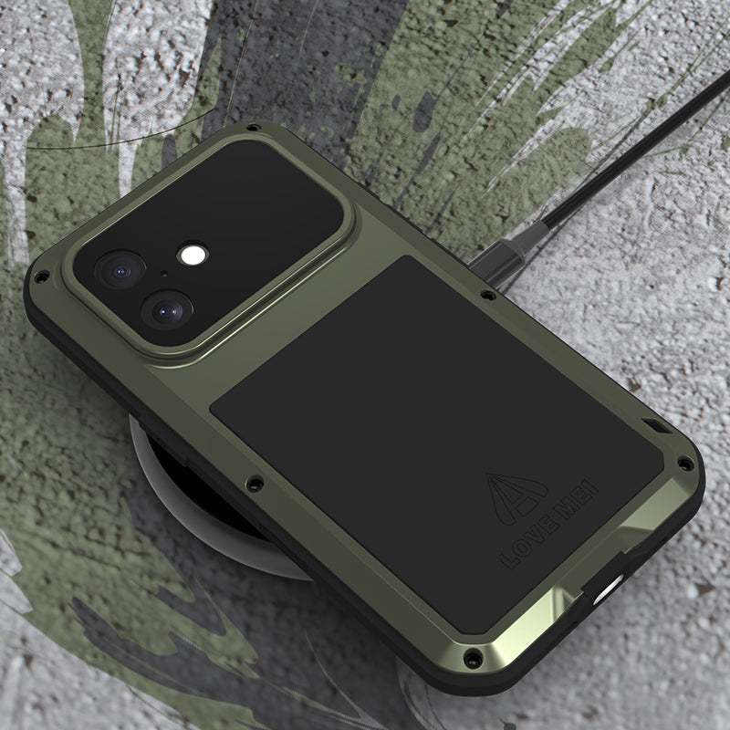 Handyhülle für iPhone 17, Love Mei Powerful mit Glas, Grün