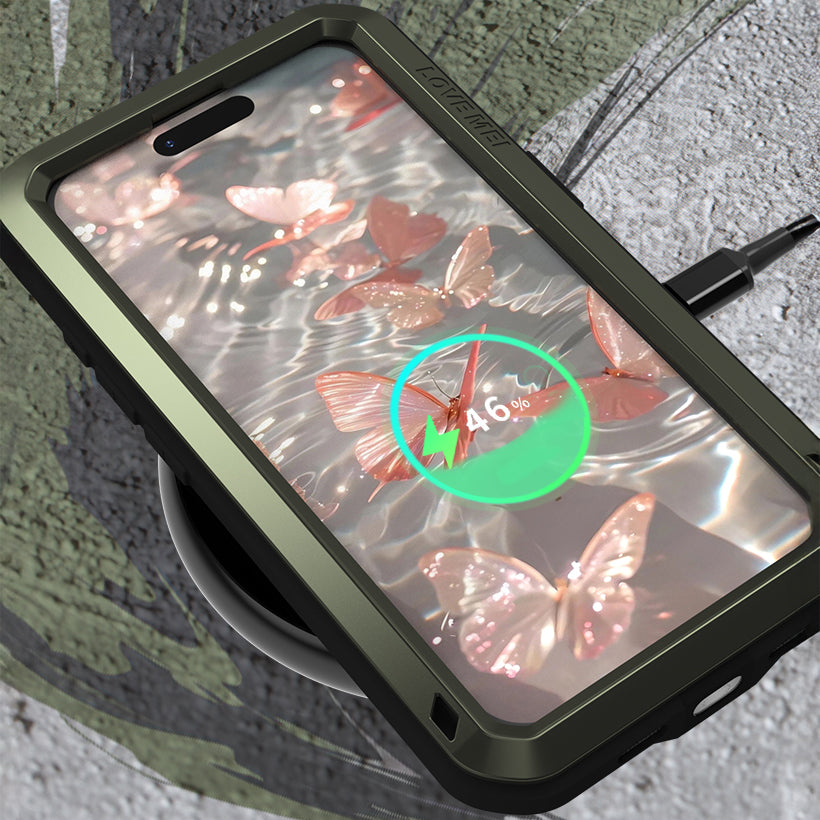 Handyhülle für iPhone 17, Love Mei Powerful mit Glas, Grün