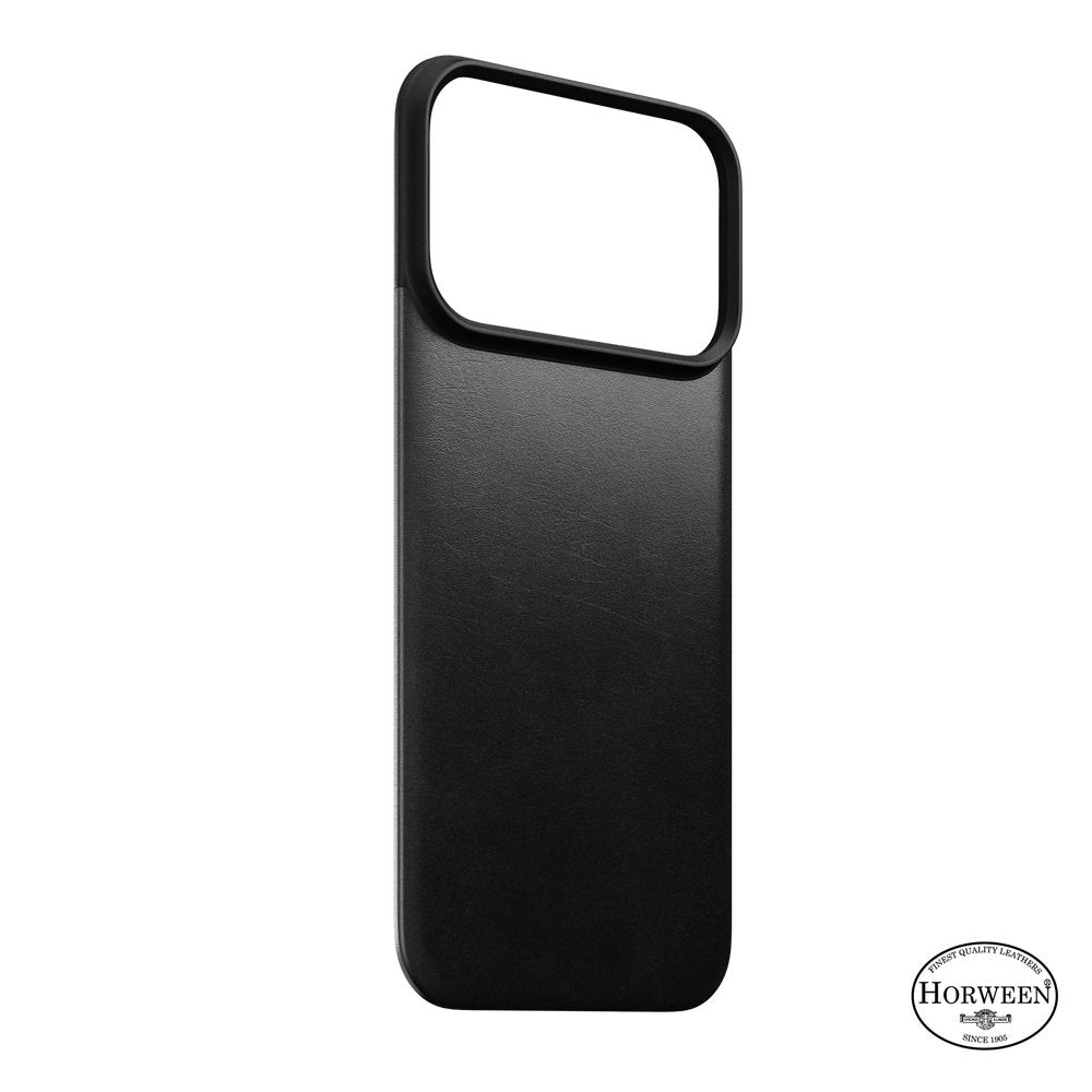 Leder Handyhülle für iPhone 18 Pro / 17 Pro, Nomad Magnetic Leather Back Horween Series mit MagSafe, Schwarz (6/8)