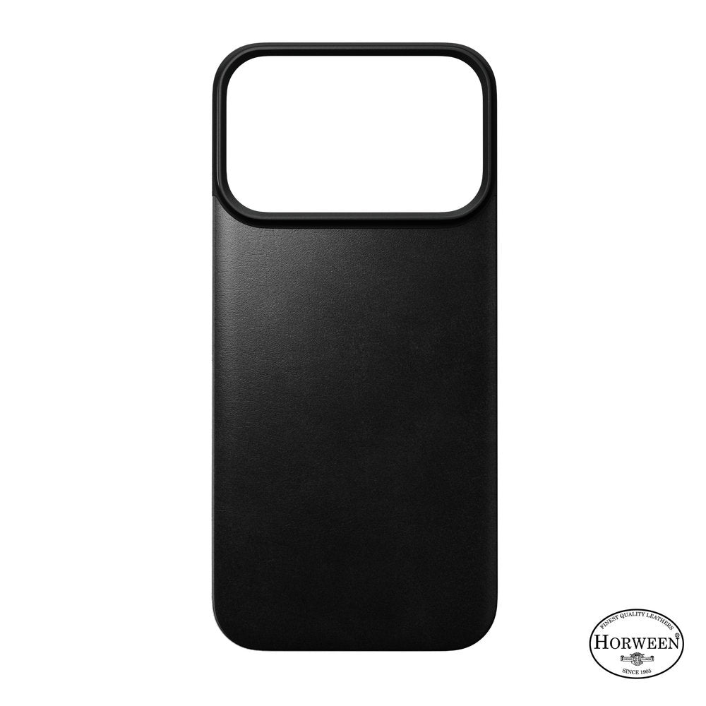 Leder Handyhülle für iPhone 18 Pro / 17 Pro, Nomad Magnetic Leather Back Horween Series mit MagSafe, Schwarz (8/8)