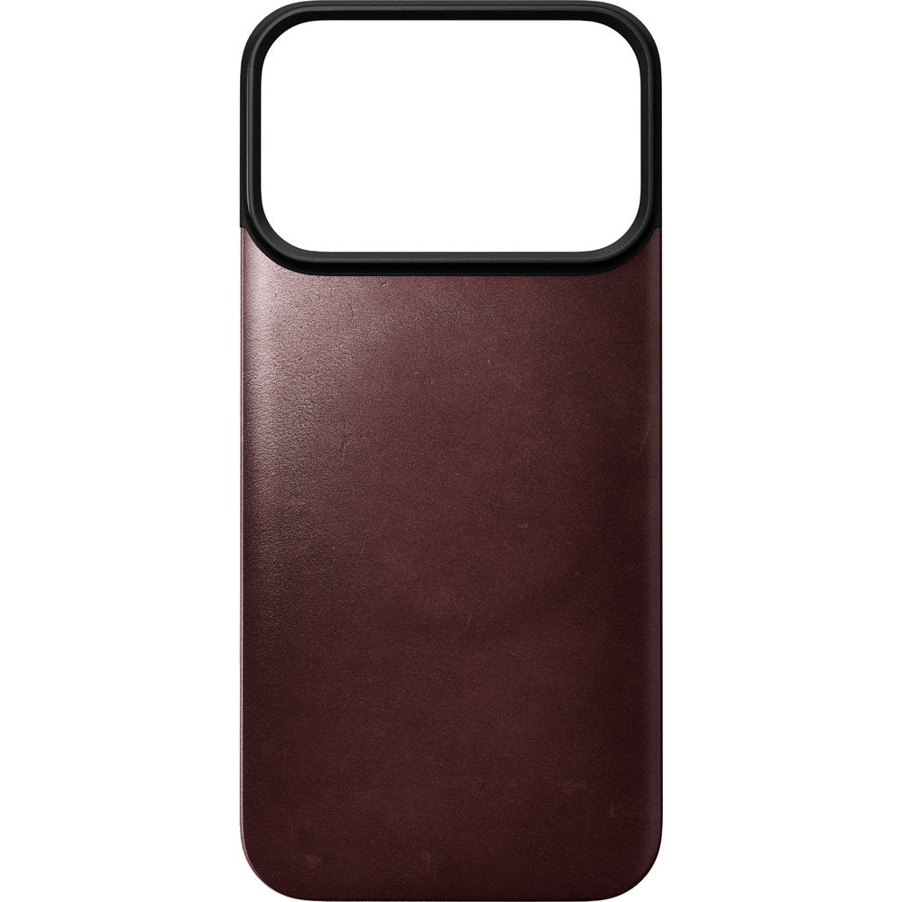 Leder Handyhülle für iPhone 18 Pro / 17 Pro, Nomad Magnetic Leather Back Horween Series mit MagSafe, Burgunderrot (4/8)