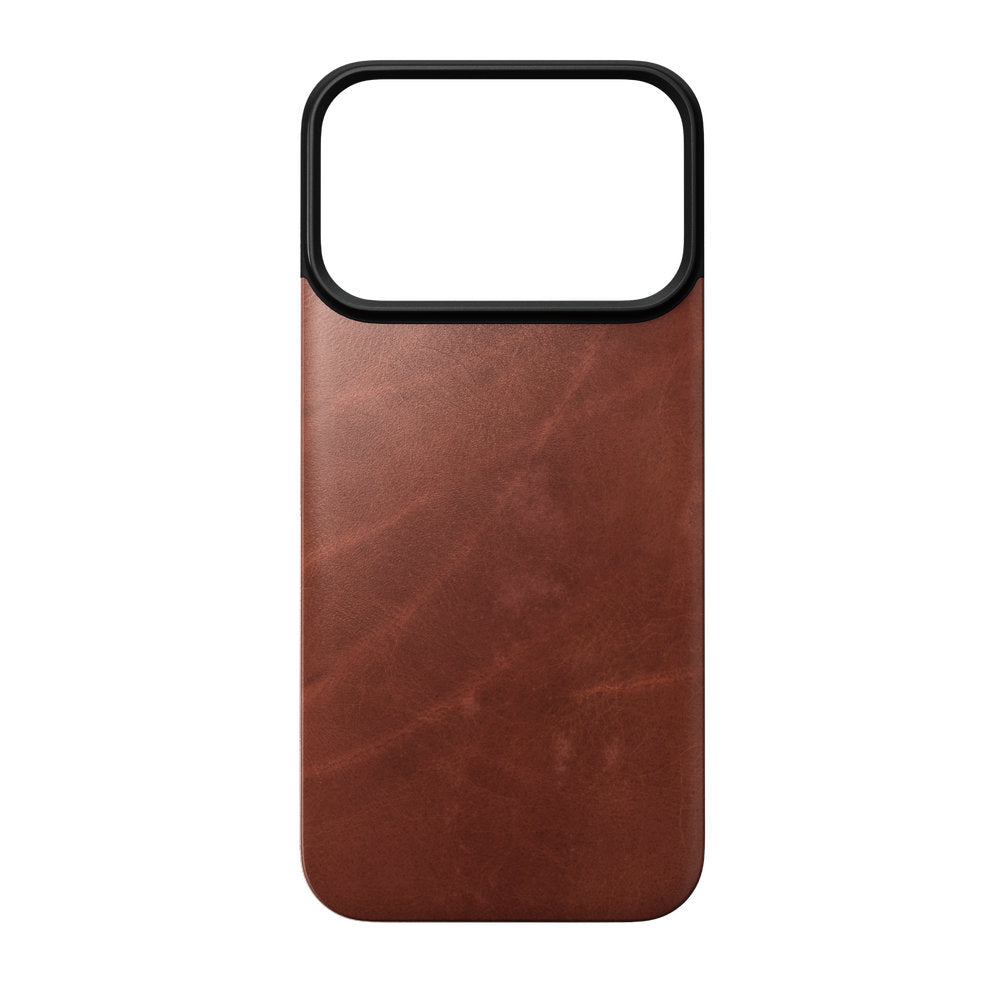 Leder Handyhülle für iPhone 18 Pro / 17 Pro, Nomad Magnetic Leather Back Horween Series mit MagSafe, Braun (8/9)