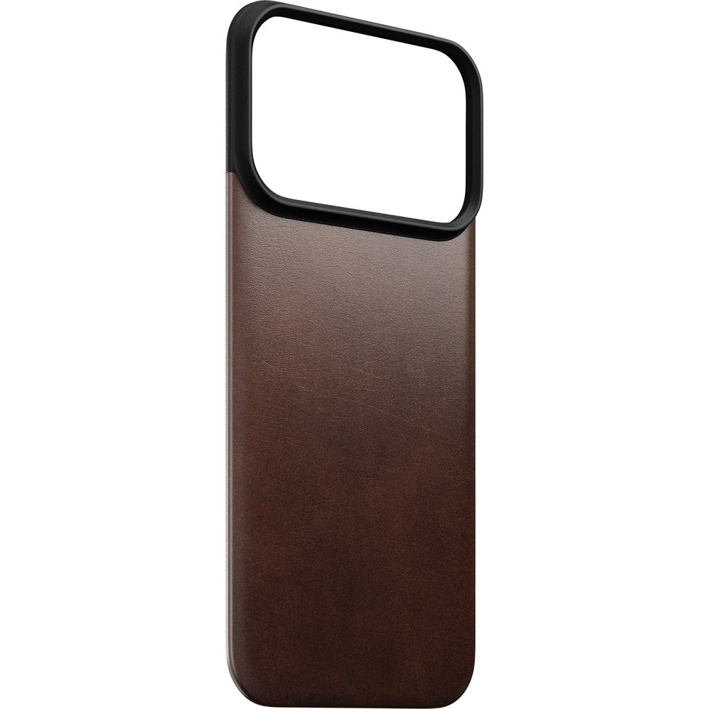 Leder Handyhülle für iPhone 18 Pro / 17 Pro, Nomad Magnetic Leather Back Horween Series mit MagSafe, rustikales Braun (1/8)