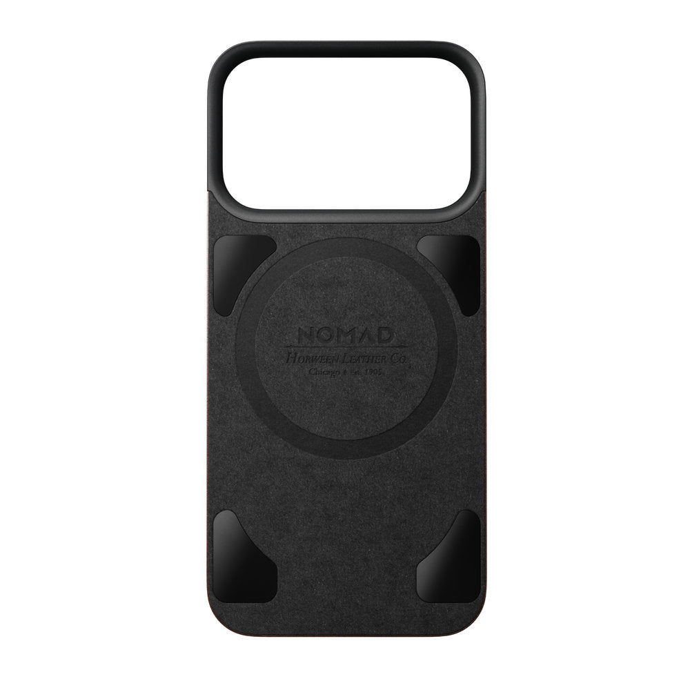 Leder Handyhülle für iPhone 18 Pro / 17 Pro, Nomad Magnetic Leather Back Horween Series mit MagSafe, rustikales Braun (3/8)