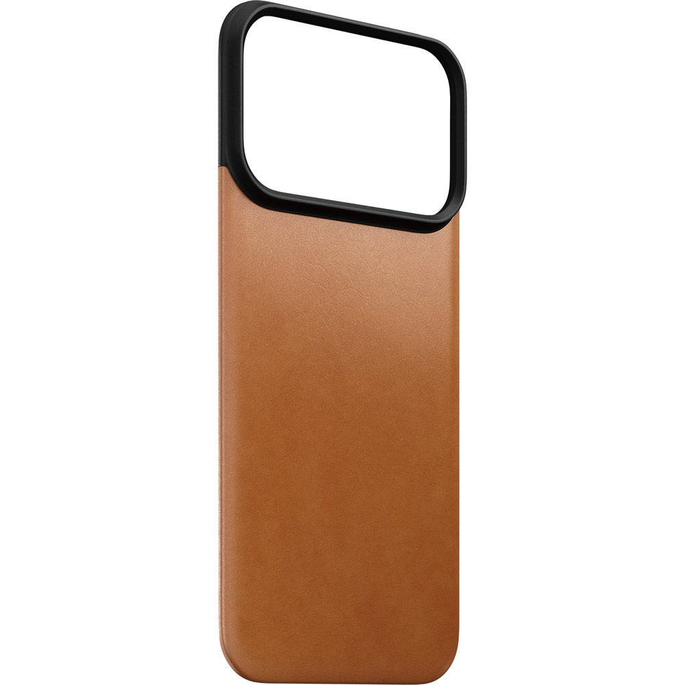 Leder Handyhülle für iPhone 18 Pro / 17 Pro, Nomad Magnetic Leather Back Horween Series mit MagSafe, Hellbraun (1/8)