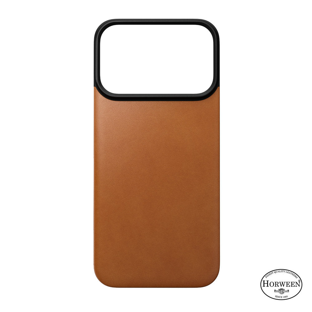 Leder Handyhülle für iPhone 18 Pro / 17 Pro, Nomad Magnetic Leather Back Horween Series mit MagSafe, Hellbraun (8/8)