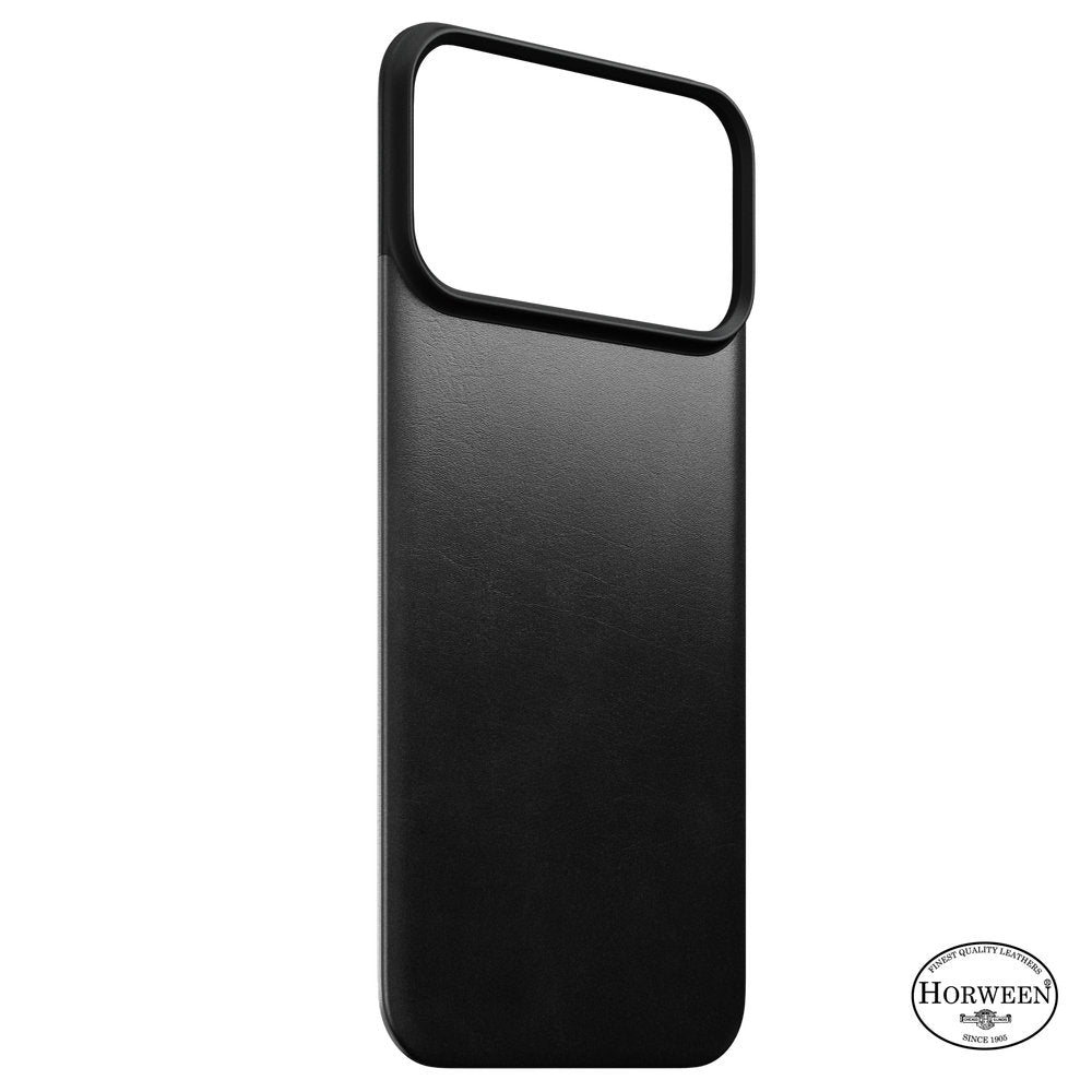 Leder Handyhülle für iPhone 18 Pro Max / 17 Pro Max, Nomad Magnetic Leather Back Horween Series mit MagSafe, Schwarz (6/8)
