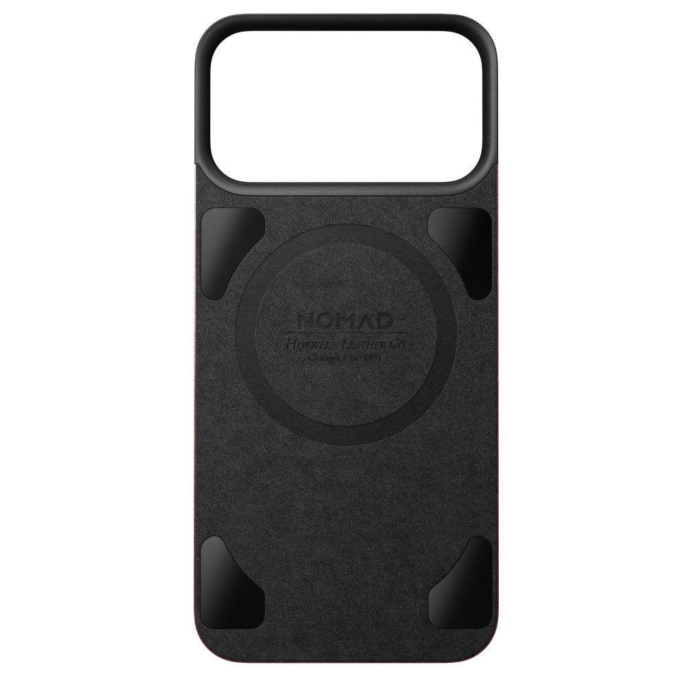 Leder Handyhülle für iPhone 18 Pro Max / 17 Pro Max, Nomad Magnetic Leather Back Horween Series mit MagSafe, Burgunderrot (3/8)