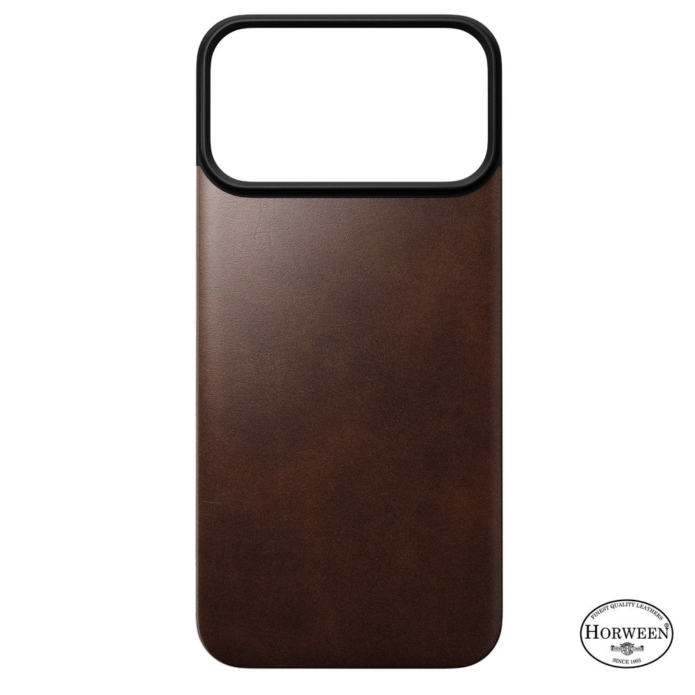 Leder Handyhülle für iPhone 18 Pro Max / 17 Pro Max, Nomad Magnetic Leather Back Horween Series mit MagSafe, rustikales Braun (8/8)