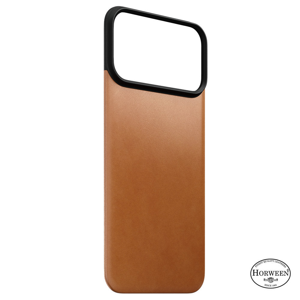 Leder Handyhülle für iPhone 18 Pro Max / 17 Pro Max, Nomad Magnetic Leather Back Horween Series mit MagSafe, Hellbraun (6/8)