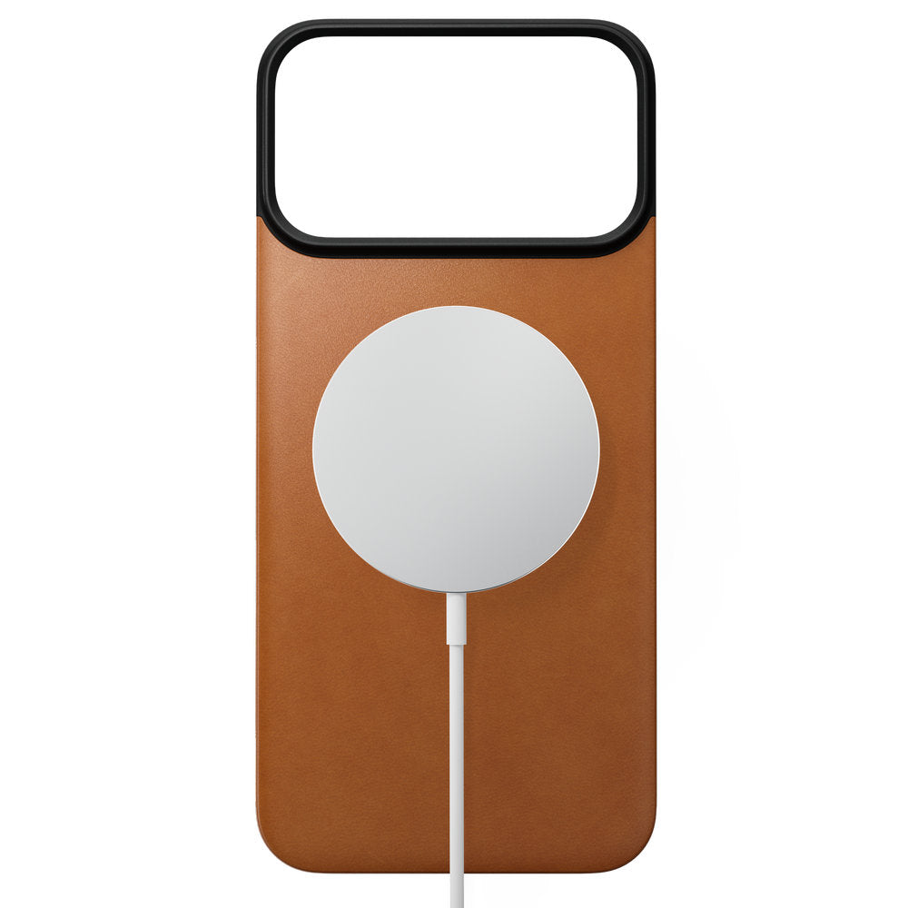 Leder Handyhülle für iPhone 18 Pro Max / 17 Pro Max, Nomad Magnetic Leather Back Horween Series mit MagSafe, Hellbraun (7/8)