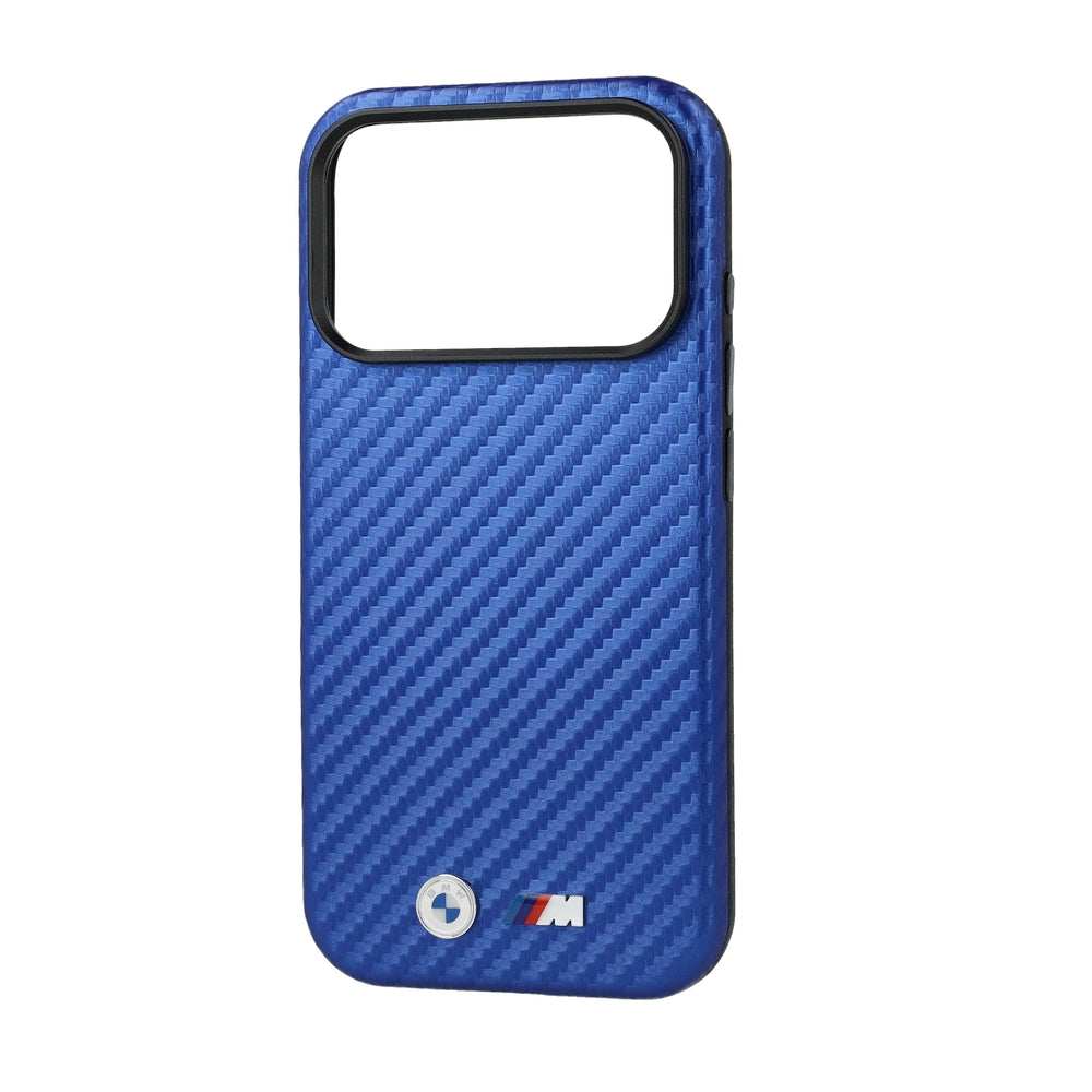 Handyhülle BMW M Carbon Metal Logo MagSafe für iPhone 18 Pro / 17 Pro, Blau (4/5)