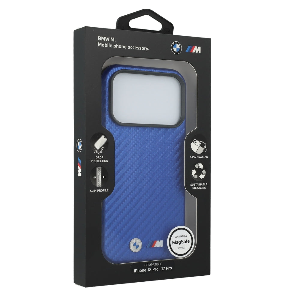 Handyhülle BMW M Carbon Metal Logo MagSafe für iPhone 18 Pro Max / 17 Pro Max, Blau (2/5)