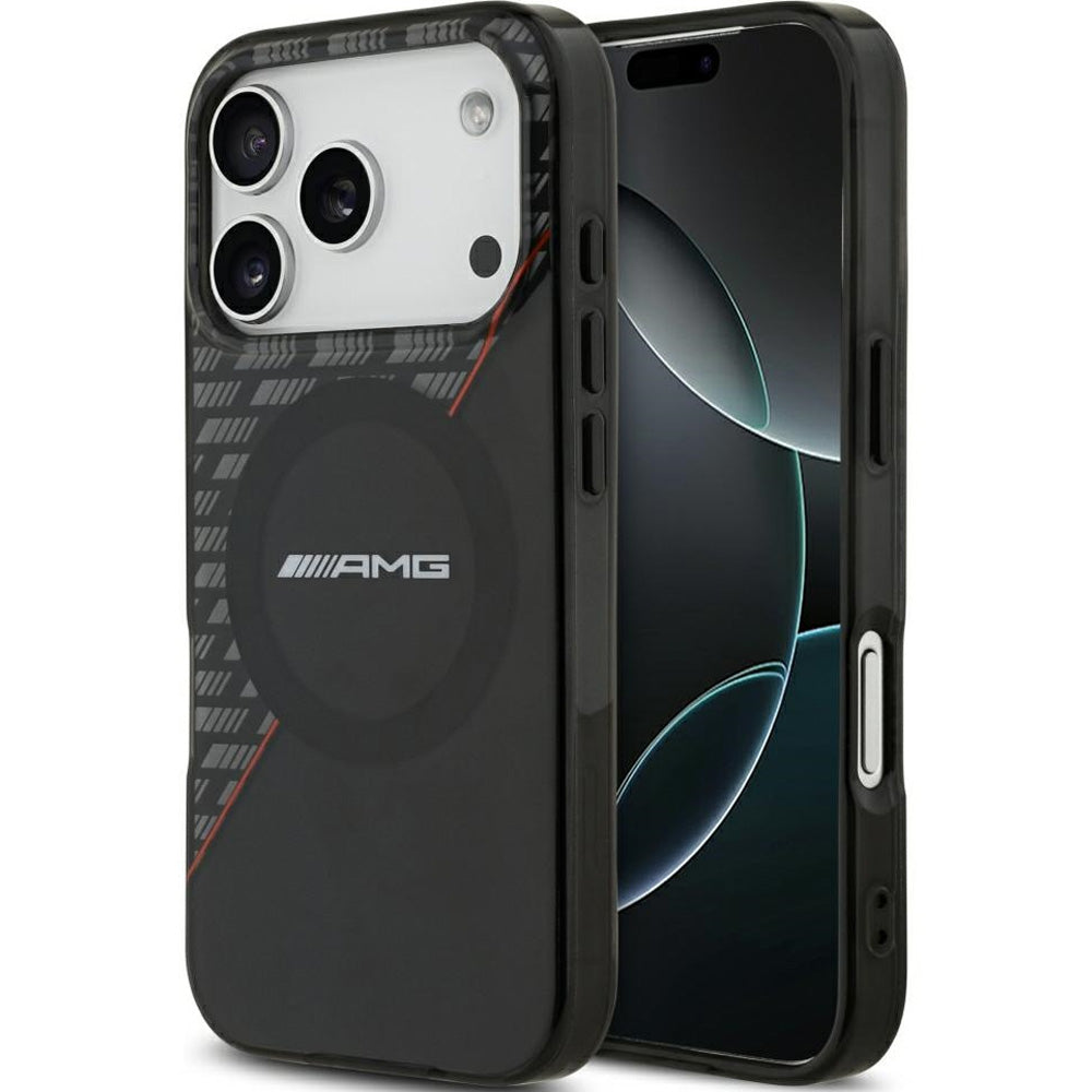 Handyhülle für iPhone 18 Pro / 17 Pro, Mercedes AMG IML Double Layer Rhombs mit MagSafe, Durchscheinend-Schwarz (1/8)