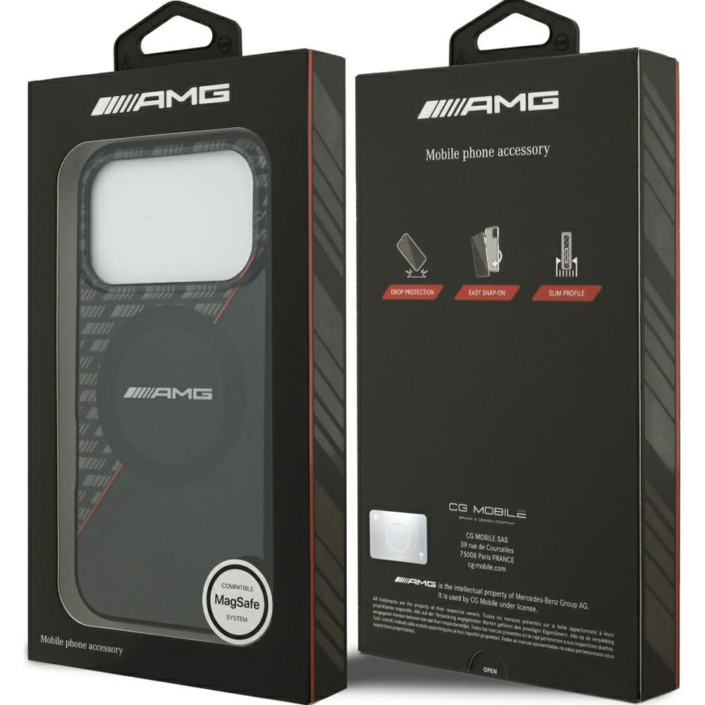 Handyhülle für iPhone 18 Pro / 17 Pro, Mercedes AMG IML Double Layer Rhombs mit MagSafe, Durchscheinend-Schwarz (8/8)