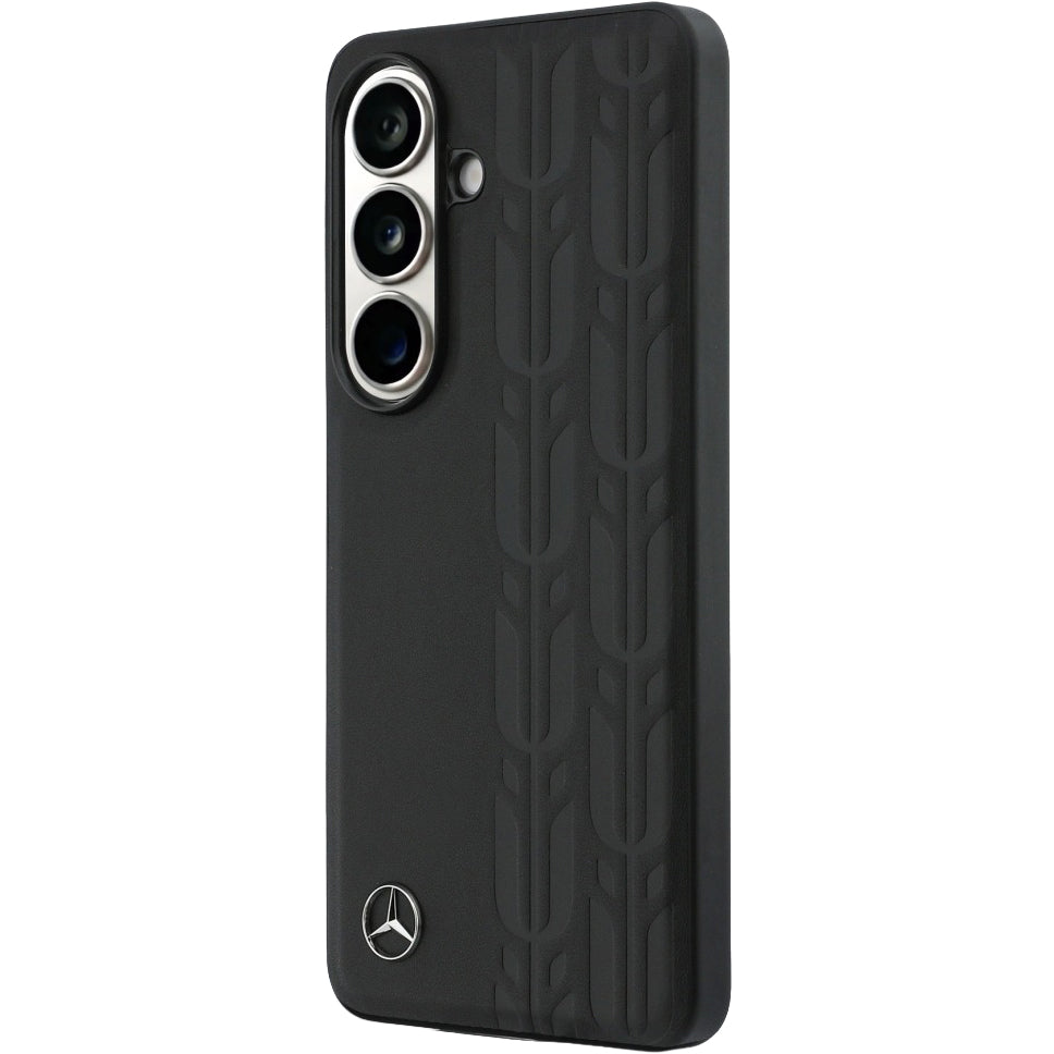 Handyhülle für Galaxy S26 Ultra, Mercedes-Benz Leather Laurel Leaves Stripes mit MagSafe, Schwarz mit sportlich-elegantem Muster