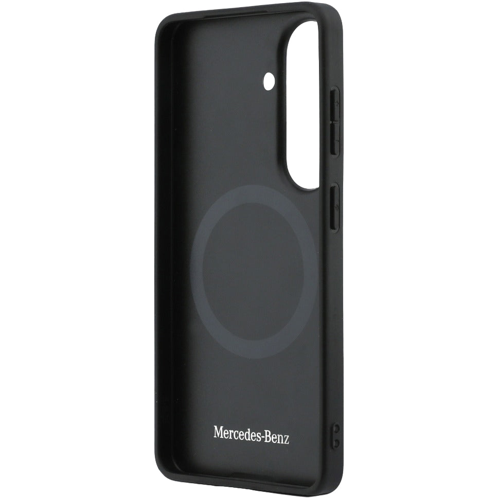 Handyhülle für Galaxy S26 Ultra, Mercedes-Benz Leather Laurel Leaves Stripes mit MagSafe, Schwarz mit sportlich-elegantem Muster