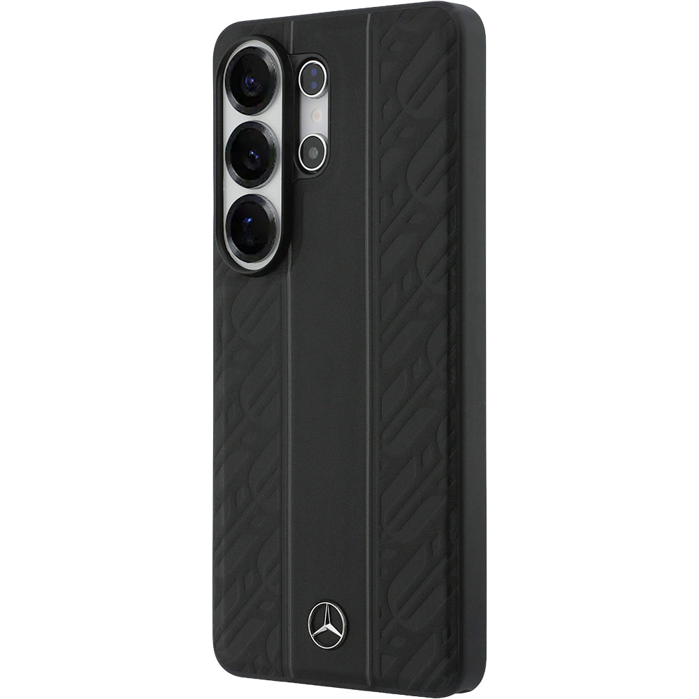 Handyhülle für Galaxy S26 Ultra, Mercedes-Benz Leather Laurel Leaves Stripes mit MagSafe, Schwarz