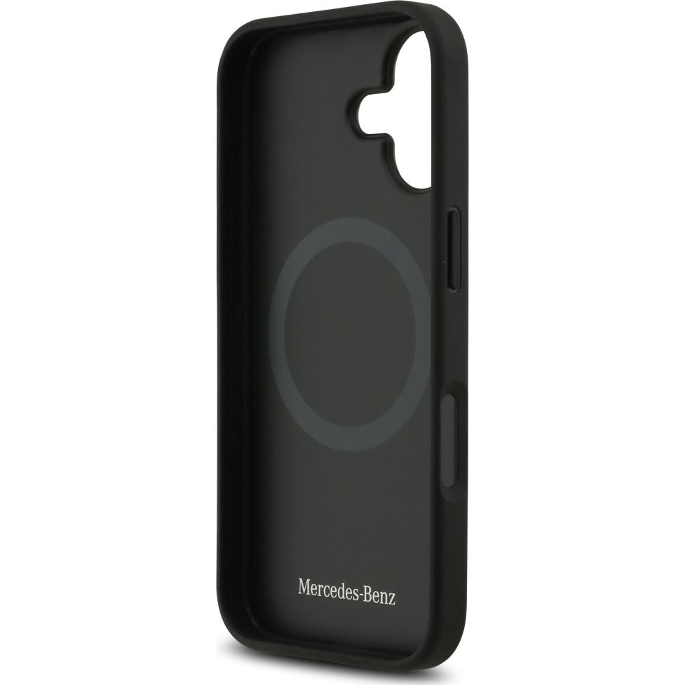Handyhülle für iPhone 17, Mercedes-Benz Plain Smooth Leather mit MagSafe, Schwarz