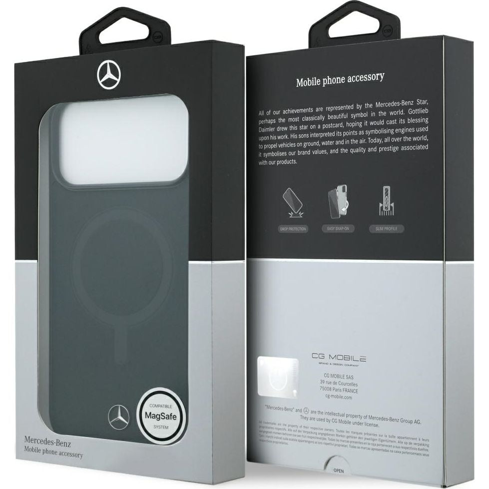 Handyhülle für iPhone 17 Pro Max, Mercedes-Benz Plain Smooth Leather mit MagSafe, Schwarz