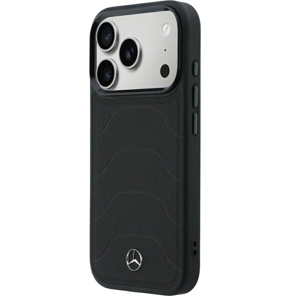 Handyhülle für iPhone 18 Pro Max / 17 Pro Max, Mercedes-Benz Leather Mesh Bow Line mit MagSafe, Schwarz (2/8)