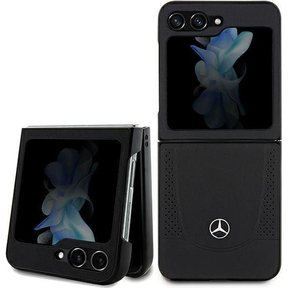 Schutzhülle Mercedes-Benz HardCase Leather für Samsung Galaxy Z Flip5, schwarz