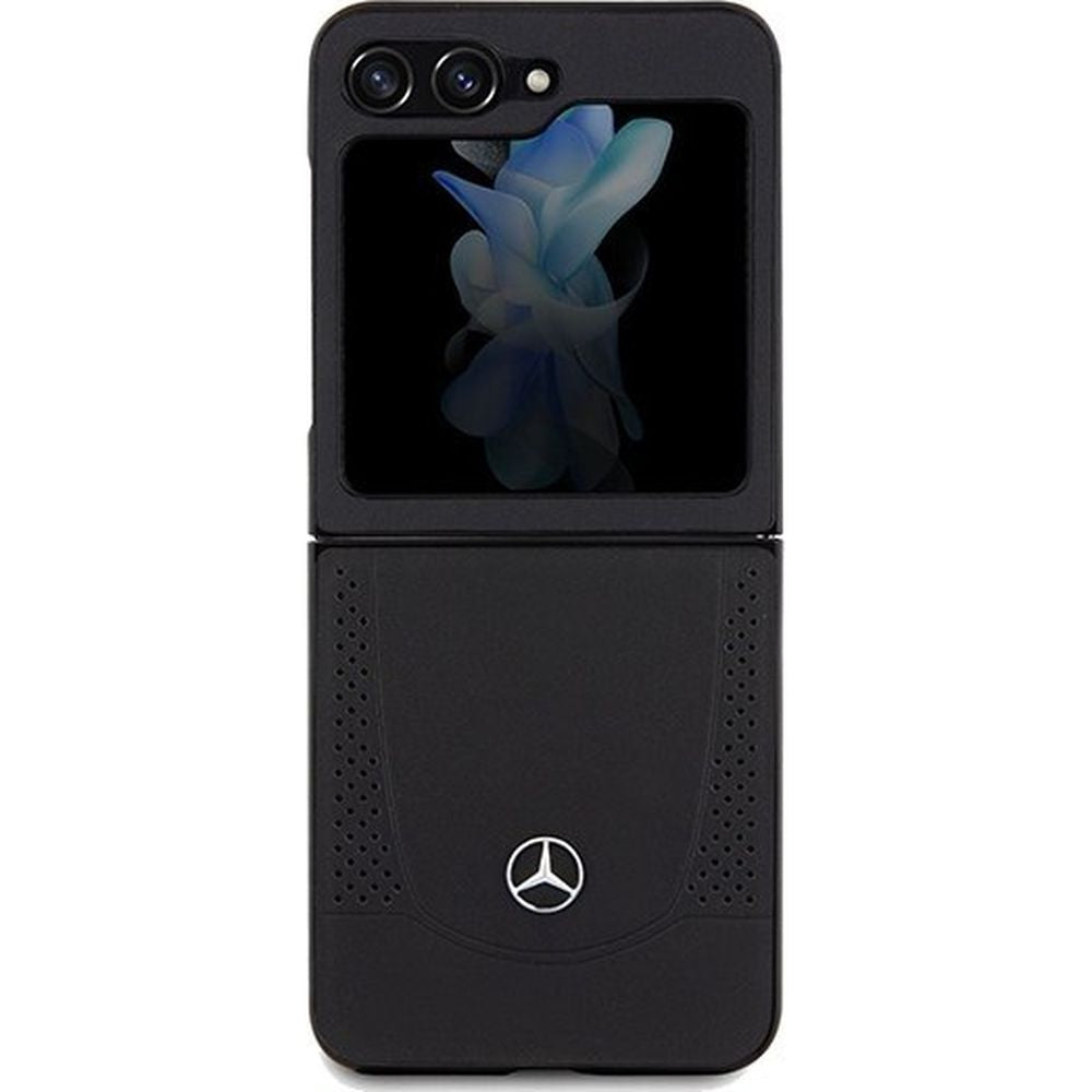 Schutzhülle Mercedes-Benz HardCase Leather für Samsung Galaxy Z Flip5, schwarz