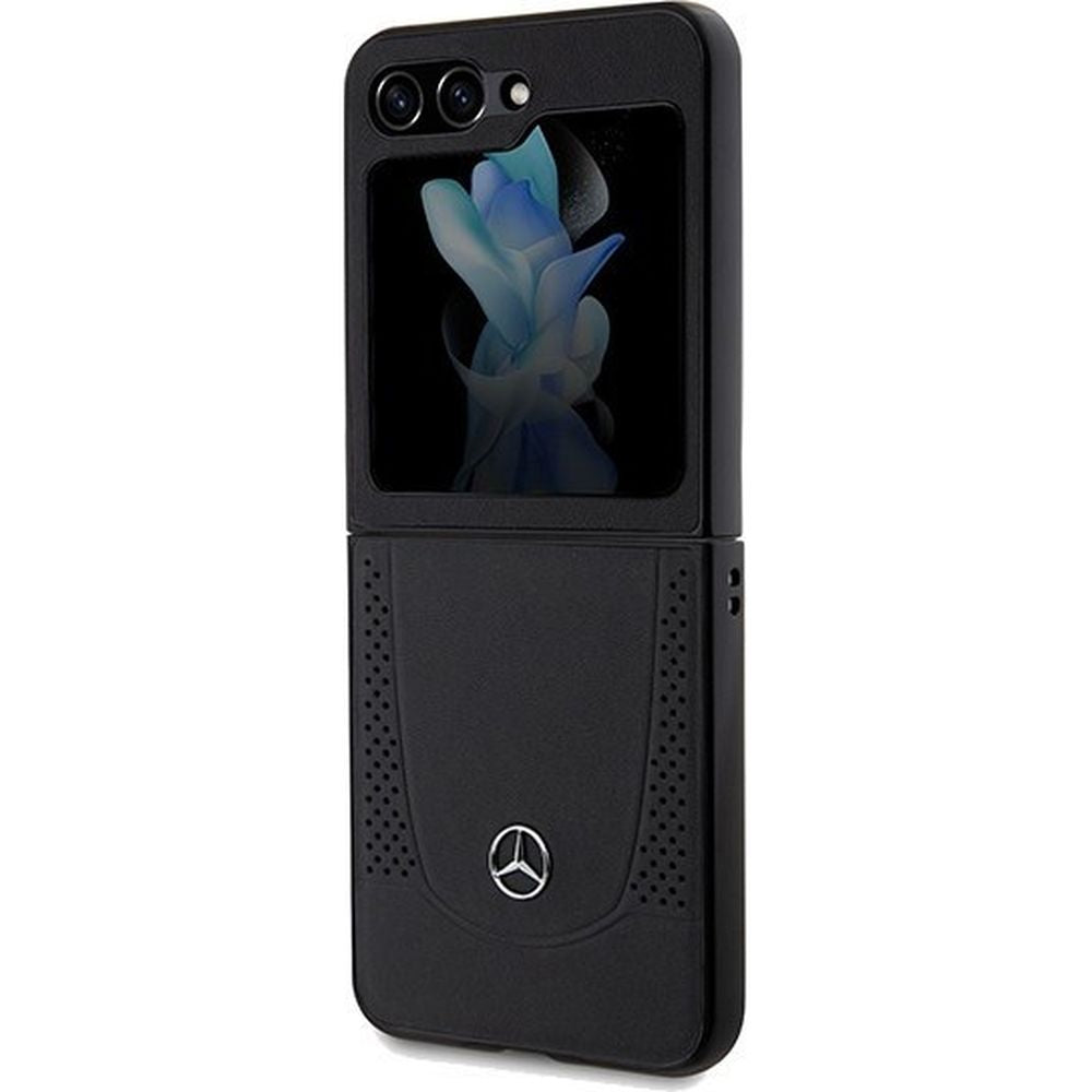 Schutzhülle Mercedes-Benz HardCase Leather für Samsung Galaxy Z Flip5, schwarz