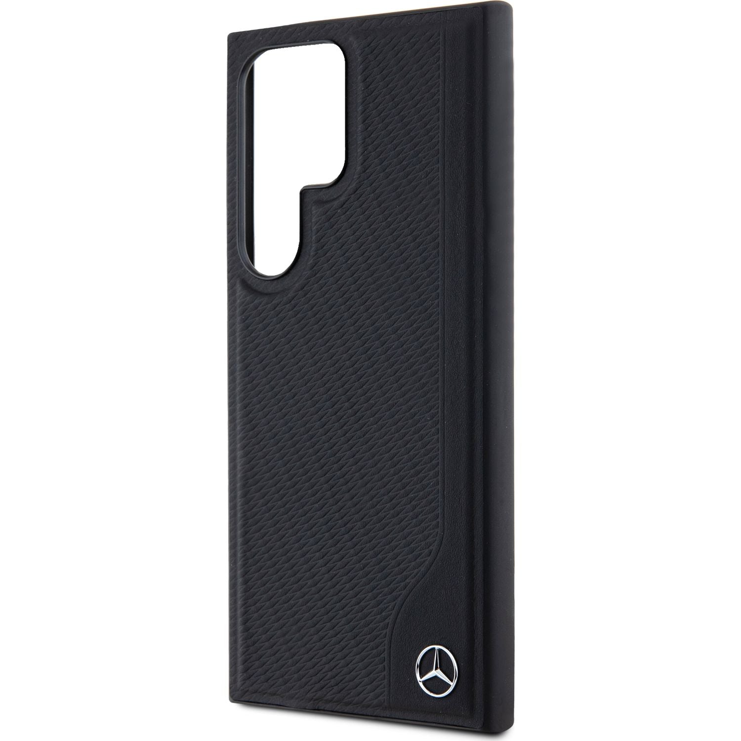 Schutzhülle für Galaxy S24 Ultra, Mercedes hardcase Leather Debossed Line MagSafe, Schwarz