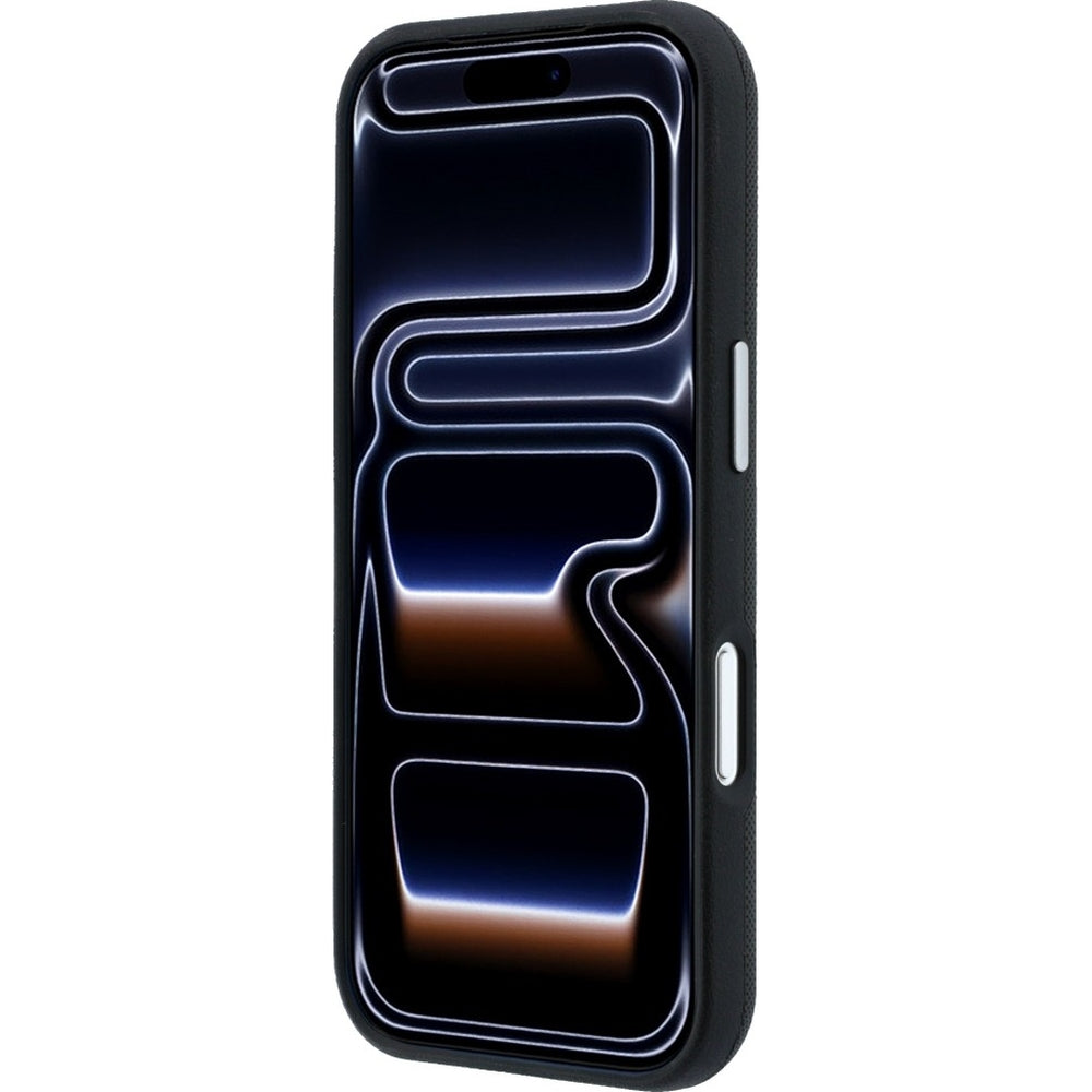 Handyhülle für iPhone 17 Pro Max, Mercedes-Benz Leather Semi Wrap Grill Pattern MagSafe, Schwarz