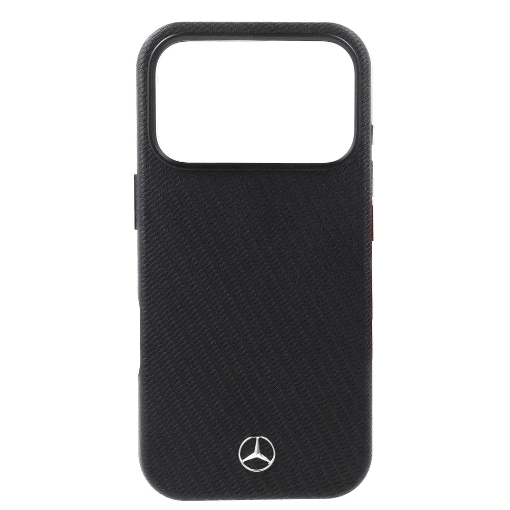 Handyhülle für iPhone 18 Pro Max / 17 Pro Max, Mercedes Leather Semi Wrap Wood Effect mit MagSafe, Schwarz (2/5)