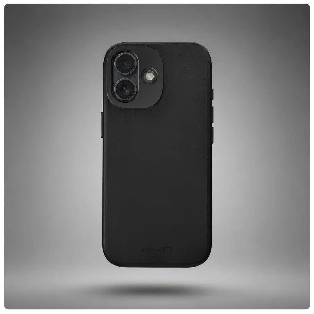 Handyhülle YAXO Leather Gear Slim Case MagSafe für iPhone 17, schwarz (7/14)