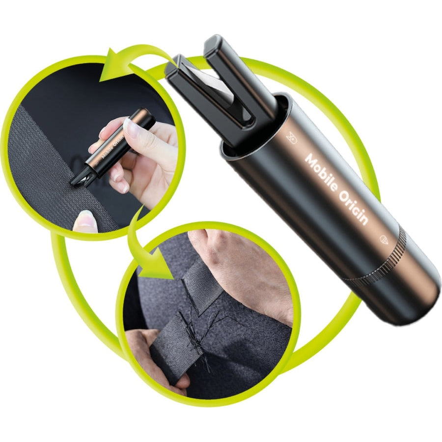 Autosicherheitshammer 2-in-1, Mobile Origin Car Safety Hammer CA29, Schwarz