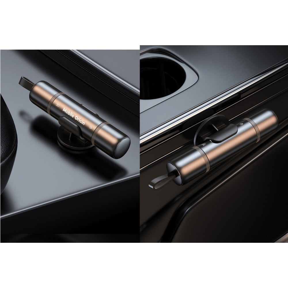 Autosicherheitshammer 2-in-1, Mobile Origin Car Safety Hammer CA29, Schwarz