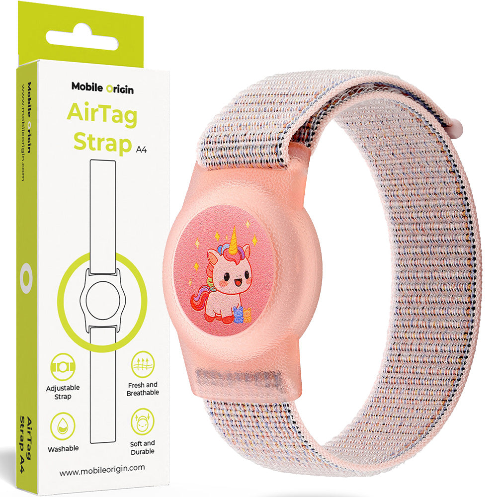 Hülle mit Armband für Apple AirTag, Mobile Origin AirTag Strap, Rosa
