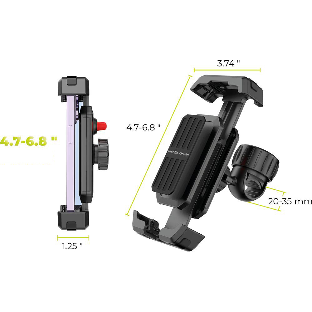 Fahrrad-/Motorradhalterung für Handy am Lenker, Mobile Origin Bike Phone Holder B1, Schwarz