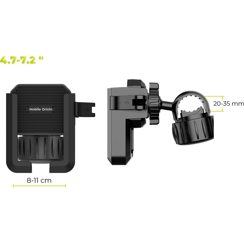 Fahrrad-/Motorradhalterung für Handy am Lenker, Mobile Origin Bike Phone Holder B2, Schwarz